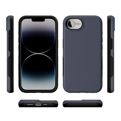 Casely iPhone 16e Case | The Boyfriend Collection | Slate Blue | Bold Protective Design | MagSafe Compatible Design - color: The Boyfriend Collection | Slate Blue