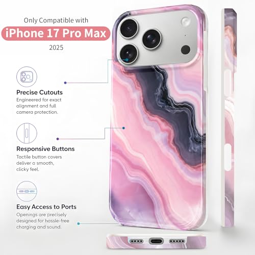 Case Compatible with iPhone 17 Pro Max, 2025 Anti-Yellow Ultra Transparent Soft TPU Phone Case, Shockproof Anti-Slip Slim Lightweight Full Coverage Protective (Marble Pattern 5) - color: Marble pattern 5