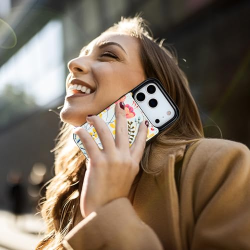 HAOPINSH Wallet Case with Card Holder for iPhone 17 Pro, Floral Flower Pattern Back Flip Folio PU Leather Kickstand Card Slots Case, Double Magnetic Clasp Shockproof Cover 6.3" - color: Floral Flower