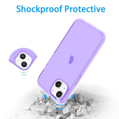JJGoo Compatible with iPhone 14 Case Clear, Soft Shockproof Protective Slim Thin Phone Bumper Cover Transparent Phone Case, Translucent Purple - color: Purple