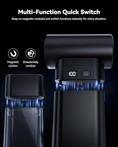 5‑in‑1 10,000mAh Rugged Power Bank with Fast Charge USB-C PD Includes Blowing & Suction Dual‑use for Car Emergency, Camping & Road Trips