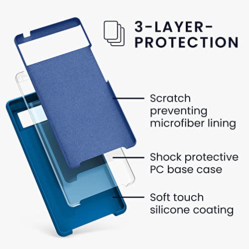 kwmobile Case Compatible with Google Pixel 6 Case - TPU Silicone Phone Cover with Soft Finish - Blue Reef - color: Blue Reef, size: Pixel 6
