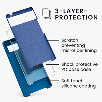 kwmobile Case Compatible with Google Pixel 6 Case - TPU Silicone Phone Cover with Soft Finish - Blue Reef - color: Blue Reef, size: Pixel 6
