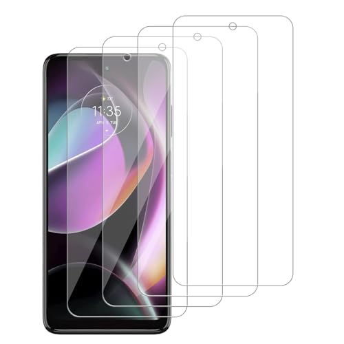 4 Pack Glass Screen Protector Compatible for Motorola Moto G 5G (2022) [9H Hardness]-HD Screen Tempered Glass, Scratch Resistant,Easy Install [Case Friendly] - size: Moto G 5G (2022)