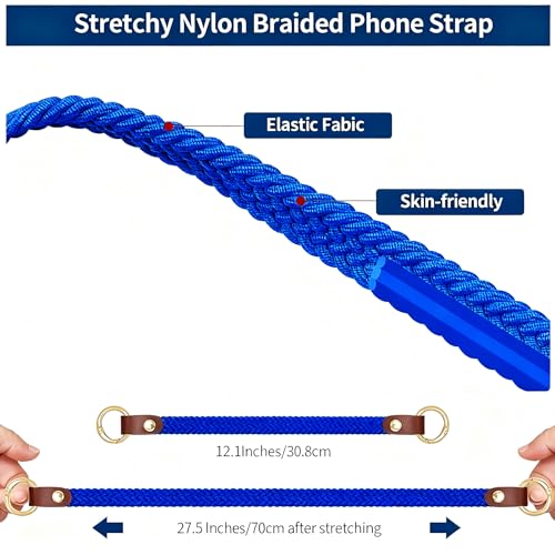Hovmwey Stretchy Phone Lanyard Tether, 2 Pack Phone Leash Anti-theft Phone Strap for Anti-drop Outdoor Hiking Cycling Climbing Universal for Most Cell Phones, Clein Blue - color: Clein Blue