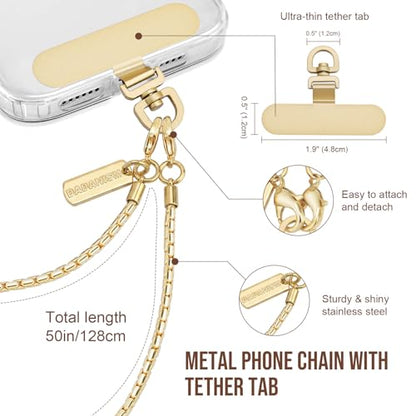 Dadanism Universal Phone Lanyard Crossbody, Gold - color: Gold, size: 128 cm