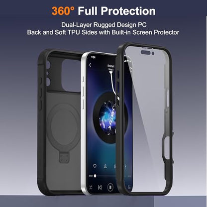 Compatible with iPhone 17 Pro Case with Stand 6.3",Black - color: Black, size: Iphone 17 Pro