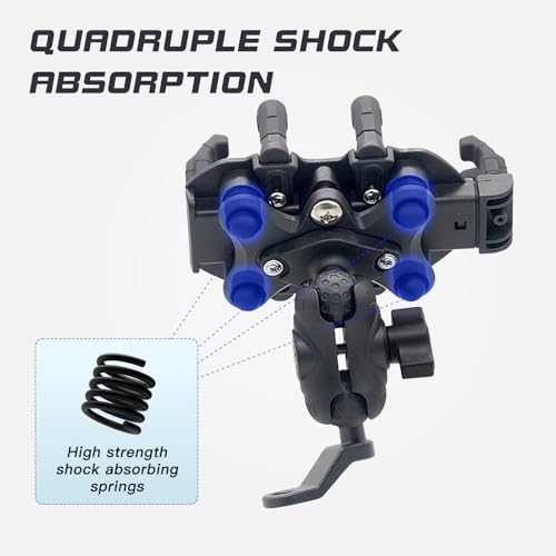 Motorcycle Phone Mount with Vibration Dampener, Rearview Mirror Clip - color: Rearview Mirror Mount