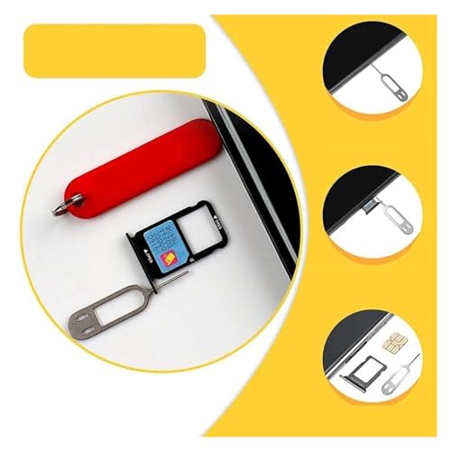 6Pcs SIM Card Removal Tool-Sim Card Tray Pin Eject Removal Tool Needle Opener Ejector,with Removable Key Chain (Color : Black Red)