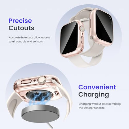 Goton Privacy Waterproof Case for Apple Watch Series 11/10 42mm - color: Rose Gold, size: 42 mm