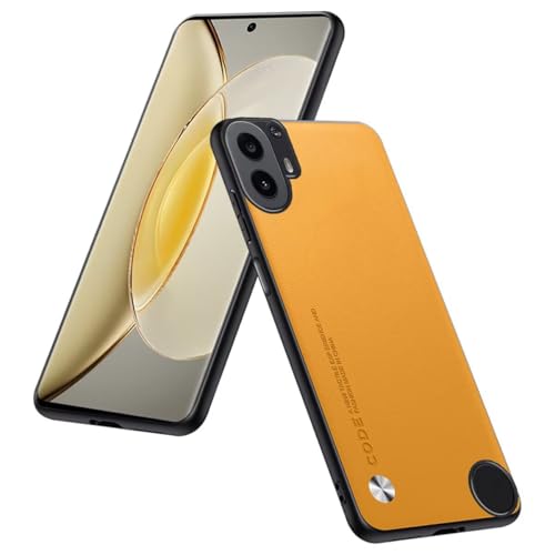 Phone Case Compatible with CMF Phone 1 (6.67"), Protective Cover in PU Leather - Yellow - color: Yellow