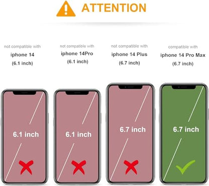 KIHUWEY for iPhone 14 Pro Max Wallet Case Card Holder Kickstand, Pink | Credit Card Slots, PU Leather, Magnetic Clasp, Flip Heavy Duty Protection Cover for Men and Women - color: Pink
