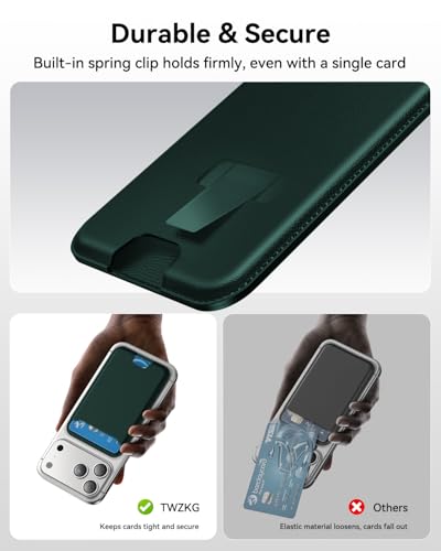 TWZKG for MagSafe Wallet, 3 Cards Holder, Slim Magnetic Phone Wallet for iPhone 17/16/15/14/13/12 Pro Max Plus Air Series,RFID Blocking Vegan Leather,Night Green - color: Night Green