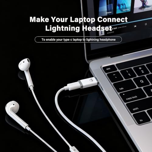 NICE BUDDY Type-C to Lightning Audio Adapter for iPhone 15-17, White