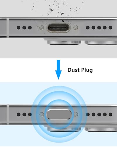 USB C Dust Plug for iPhone 18/17 Series, 4Pcs Aluminum+Silicone, Silver - color: Silver