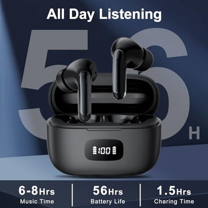 Ear buds, Wireless Earbuds, 56Hrs, BT5.3 Headphones, ENC, IPX7 for iPhone