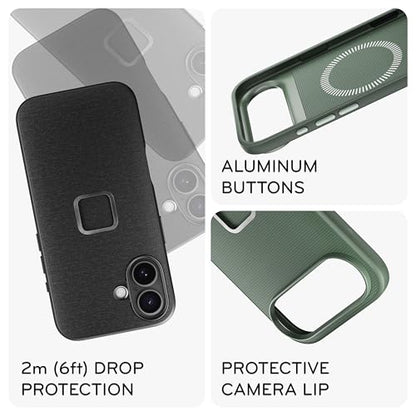 Peak Design Mobile Everyday Phone Case for iPhone 17 Pro Max, Sage, Slim Profile, Drop Protection, Weatherproof Fabric Shell, SlimLink Connects to Mobile Mounts & Gear - color: Sage, style: Everyday Case