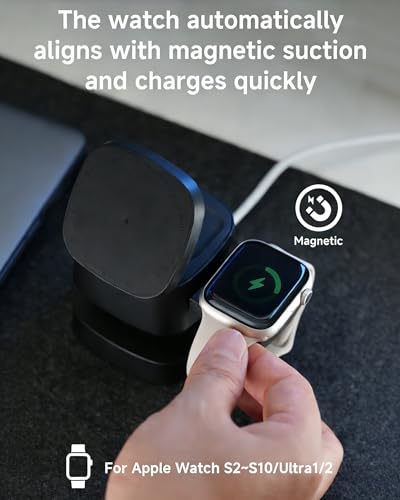4-in-1 Wireless Charging Station, 15W Fast Charging - color: BLACK