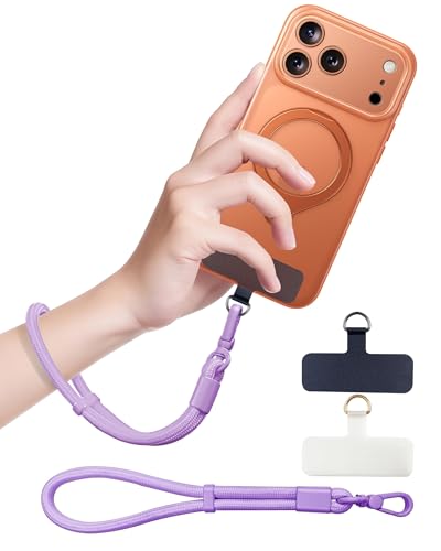 Phone Lanyard, Phone Wrist Strap with 2 Tether Tabs for All Phones, Purple - color: Purple