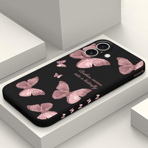 LEECG for iPhone 17 Case, Flower Protective Bumper Slim Soft Phone Cover for iPhone 17 6.3 inch, Butterfly Black - color: Butterfly Black, size: for iPhone 17
