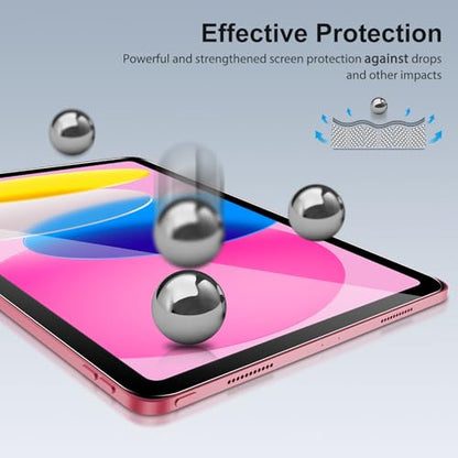 SPARIN 2+2 Pack Screen Protector for iPad (A16) 11th/10th Gen (11”/10.9”) | Tempered Glass + Camera Lens Protector Full Protection, Case Friendly, Anti Scratch, Apple Pencil Compatible-Pink - color: Pink