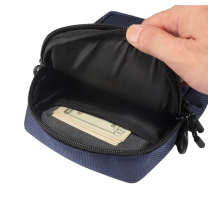 Multi-Functional Cell Phone Belt Holster, Water Repellent Nylon Crossbody Waist Bag Fits 7.2 Inch Phones, 4 Ways Wear Shoulder Hand Wrist Carry Pouch for Outdoor Travel Hiking(Blue) - color: Blue