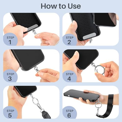 Clip and Go Strap for Phone with Wallet Crossbody - color: Black, size: Large