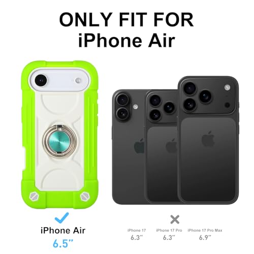 MARKILL Compatible with iPhone Air Case 6.5 Inch 2025 with 360 Degree Rotate Ring Stand, Military Grade Drop Protection Full Body Rugged Protective Case Kids - color: Guava, size: iPhone Air 6.5"
