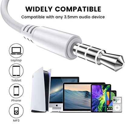 MOSWAG Wired Earbuds with Microphone, 3.5mm Jack in-Ear Headphones, White - color: White, size: 1 pack