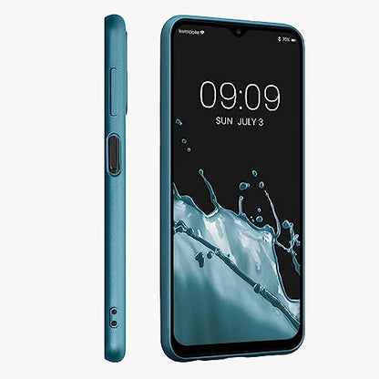 kwmobile Case Compatible with Samsung Galaxy A13 4G Case - Soft Slim Metallic TPU Silicone Cover - Metallic Caribbean Blue - color: Metallic Caribbean Blue, size: Galaxy A13 4G