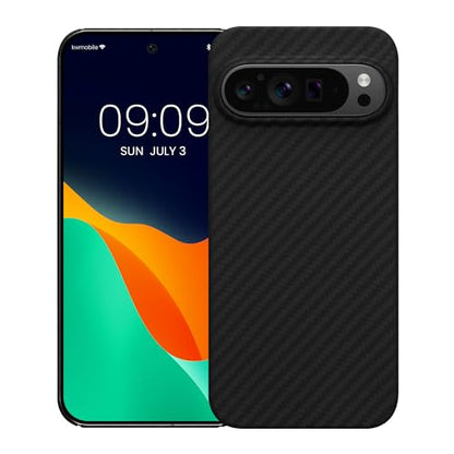 kalibri Aramid Fiber Case Compatible with Google Pixel 9 Pro - Case Super Slim Strong Protective Phone Cover - Black Matte - size: Pixel 9 Pro