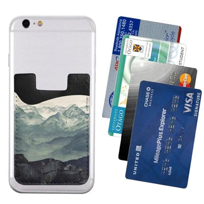 Forest Mountain Fog Phone Credit Card Holders Sleeve Adhesive Wallet Compatible with Most Back of Phones - color: Forest Mountain Fog