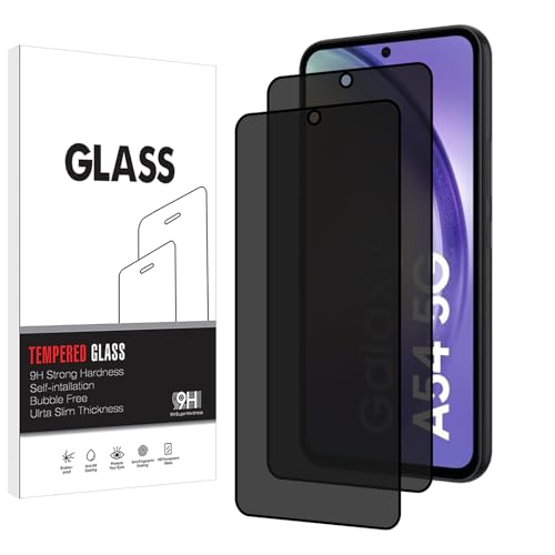 2 Pack for Samsung Galaxy A54 5G Privacy Screen Protector [9H Hardness] HD [Black] Dark Anti Spy Private Tempered Glass Film for Samsung Galaxy A54 5G - size: Samsung Galaxy A54