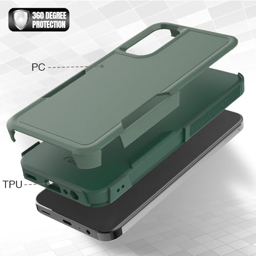 for Galaxy A15 5G Phone Case, [Military Grade Drop Tested] with HD Screen Protector, Dual Layer Protective Heavy Duty Cell Phone Cover Non-Slip Shockproof Case for Samsung Galaxy A15 5G (Dark Green) - color: Dark Green