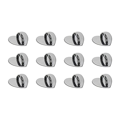 12Pcs Phone Charm Hook Adhesive (Black, Heart Shaped) - color: Black