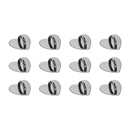 12Pcs Phone Charm Hook Adhesive (Black, Heart Shaped) - color: Black