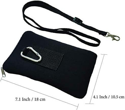 Tainada Dual Zipper Neck Cell Phone Pocket Pouch w/Belt Loop (Be Kind Bee) | For Men/Women; Water-resistant neoprene material, shockproof, lightweight, w/carabiner; Compatible with most of smartphones - color: Be Kind Bee
