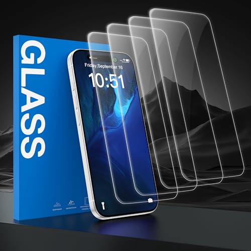 4 Pack Screen Protector for iPhone 17 PRO MAX (6.9 inch) Tempered Glass Film, Military Grade Shatterproof, 9H Hardness Case Friendly Ultra Resistant - HD Clear (4 Pack) - size: for iPhone 17 PRO MAX