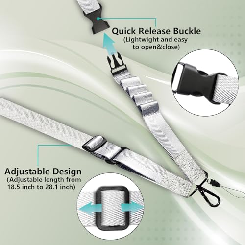 Phone Lanyard Wrist Strap Crossbody Adjustable, Cell Phone Lanyard for Around The Neck Shoulder Wristlet Strap - color: Grey