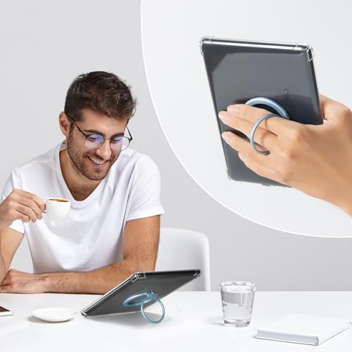 CoBak Magnetic Metal Ring Holder for Phone/Kindle/Tablet - color: Blue Ring