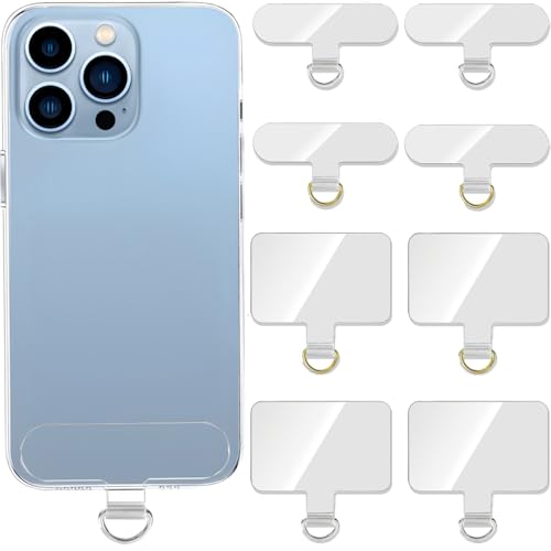 8 Pack Phone Tether Tab, Universal TPU Phone Lanyard Patch Without Adhesive - color: 8pcs Gold/Ts