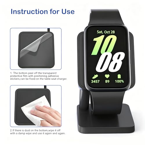Charger Dock for Galaxy Fit 3, Magnetic Charging Stand Base with 3.3 Feet Charger Cable, Portable Charge Station Only Compatible with Galaxy Fit 3 Smartwatch