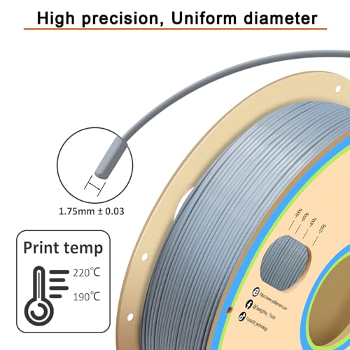 YOUSU TPU Filament 1.75mm, 95A TPU 3D Printer Filament, Soft Elastic & Durable, Easy Print No Stringing, High Strength for Phone Case, Wearables & Functional Parts, Gray,1kg（2.2lbs）. - color: E4-tpu Grey, size: E- TPU