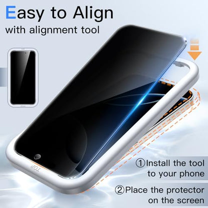 JETech Privacy Screen Protector for iPhone 16 Pro, 2-Pack - size: iPhone 16 Pro