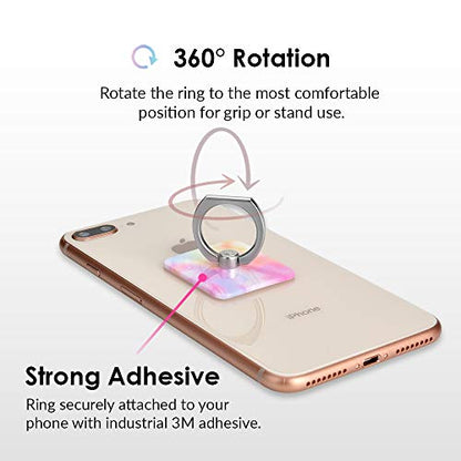Velvet Caviar Cell Phone Ring Holder - Finger Ring & Stand - Improves Phone Grip Compatible with iPhone, Galaxy and Most Cases (Except Silicone/Leather) - Pastel Tie Dye - color: Pastel Tie Dye
