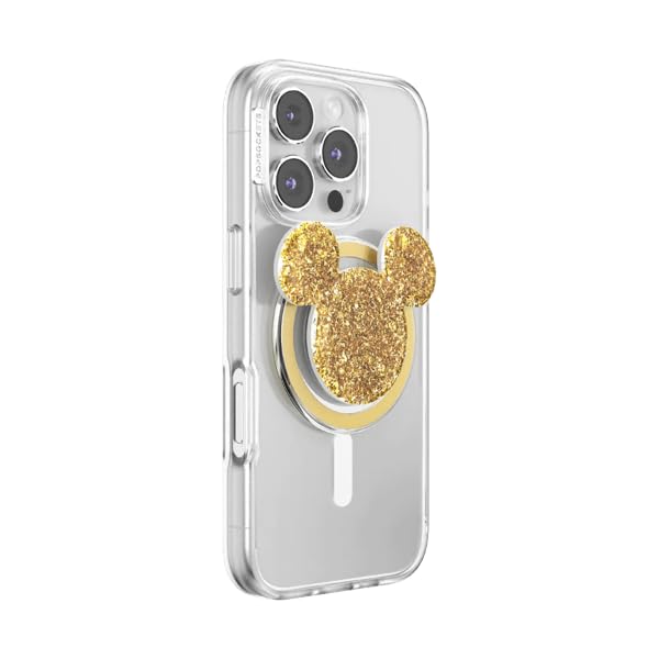 PopSockets Phone Grip for MagSafe, Magnetic Holder- Earridescent Ears - color: Earridescent Mickey Gold, style: MagSafe