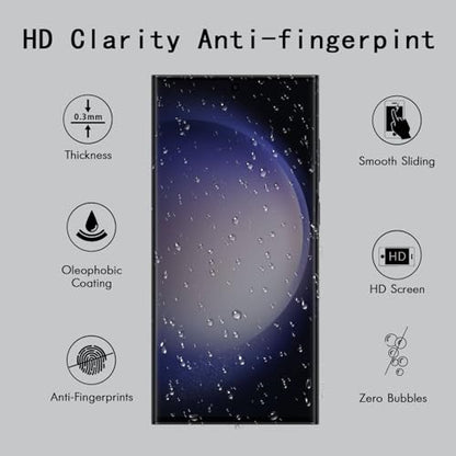 [4 Pack] Tempered Glass Screen Protector for Samsung Galaxy S23 Ultra | Tempered Glass, Scratch Resistant, Easy-Install, Bubble Free, Anti-Fingerprint