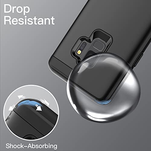 JETech Heavy Duty Case for Samsung Galaxy S9, Black | Dual-Layer Protection, Shock-Absorbing Design