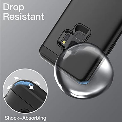 JETech Heavy Duty Case for Samsung Galaxy S9, Black | Dual-Layer Protection, Shock-Absorbing Design