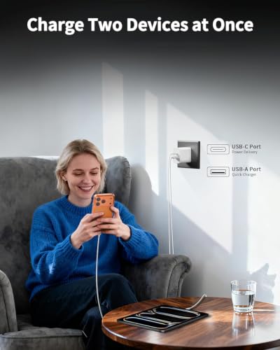 USB C Wall Charger Block,20W USB C&USB A Dual Port Charging Block Plug USB C Power Adapter Compatible for iPhone Duo/18 Pro/18 Pro Max/17 Pro Max/Air/16e/16Plus/15/14/13/12/11,iWatch,iPad Pro/Air/Mini